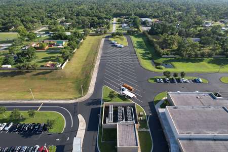Fivay High School Parking Lot - Buses in Hudson