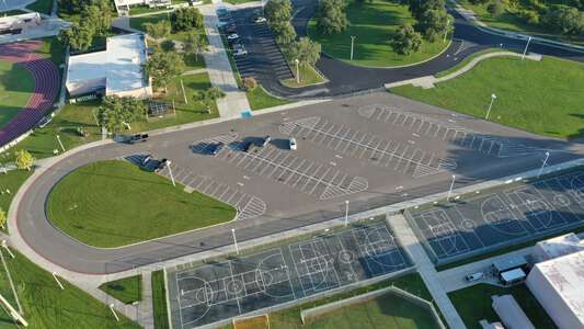 J. W. Mitchell High School Parking Lot - Fields in New Port Richey 2