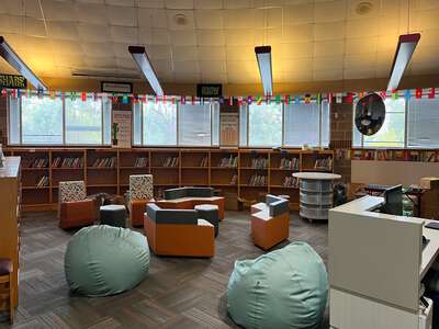 Raul Quintanilla Sr Middle School STEAM Academy Library in Dallas