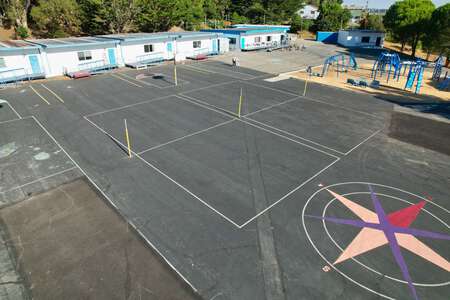 John Muir Elementary School Blacktop Volleyball Poles in San Bruno