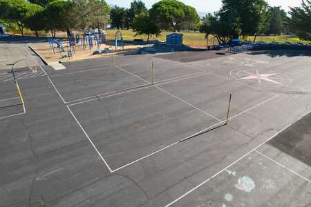 John Muir Elementary School Blacktop Volleyball Poles in San Bruno
