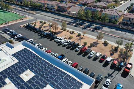 Cram - Brian and Teri Middle School Parking Lot - Front in North Las Vegas