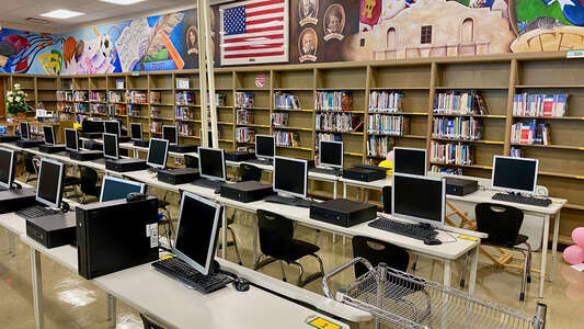 Burbank Middle School Library in Houston