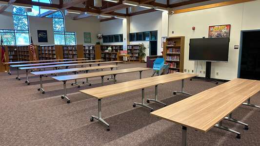 Chisholm Trail Middle School Library in Round Rock