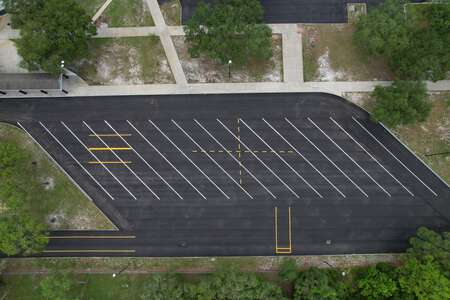 River Ridge High School Parking Lot - Bus in New Port Richey