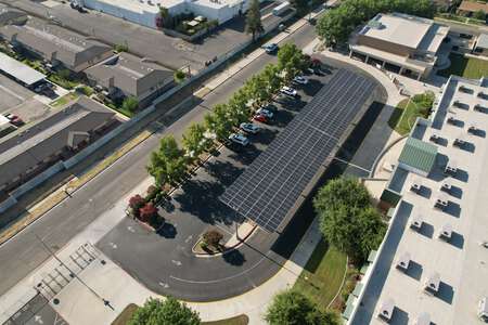 Olmos Elementary School Parking Lot - Front in Fresno