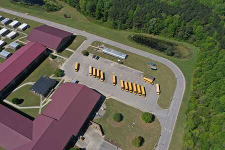 Corinth Holders High School Parking Lot - Bus in Wendell 2