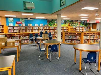Barton Hills Elementary School Library in Austin
