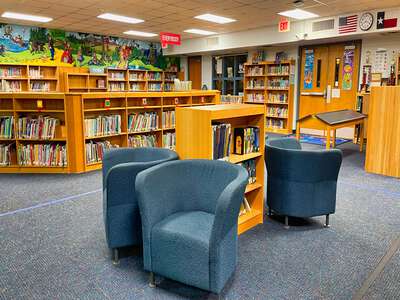 Barton Hills Elementary School Library in Austin