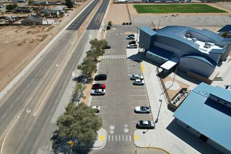 Hacienda Elementary School Parking Lot - Front in California City