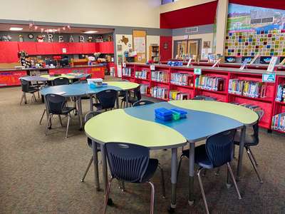 Huggins Elementary School Library in Fulshear