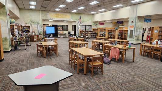 East Knox Elementary School Library in Mascot