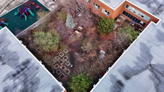 Suder Montessori Magnet Elementary School Grass Area in Chicago
