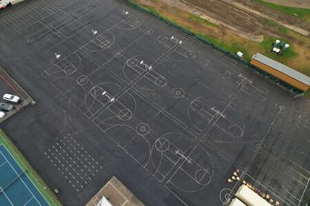 Los Amigos High School Outdoor Basketball Courts in Fountain Valley