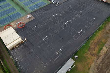 Los Amigos High School Outdoor Basketball Courts in Fountain Valley