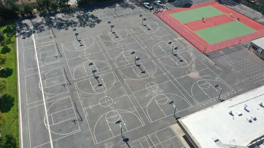 Rancho San Joaquin Middle School Outdoor Basketball Courts in Irvine