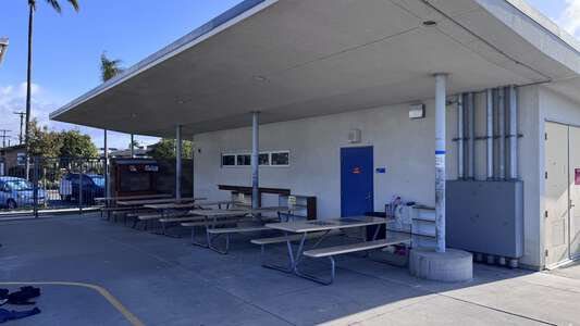 Birney Elementary School Tables Outside Library in San Diego 2