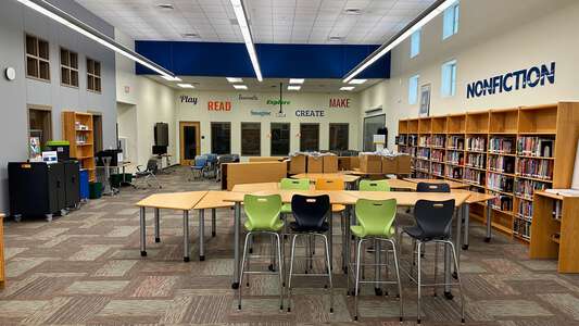 Pearson Ranch Middle School Library in Austin