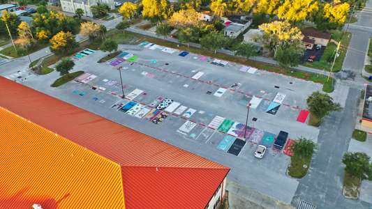 Tavares High School Parking Lot - Front in Tavares