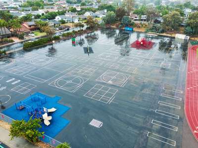 Green Elementary School Outdoor Basketball Courts in San Diego