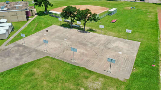 Black Middle School Outdoor Basketball Courts in Houston