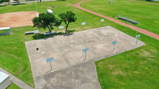 Black Middle School Outdoor Basketball Courts in Houston