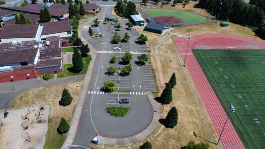 Rosemont Ridge Middle School Parking Lot - Front in West Linn