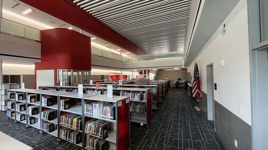 Pike Middle School Library in Justin