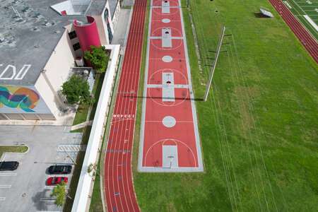Miami Edison Senior High School Outdoor Basketball Courts in Miami