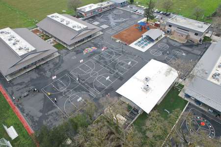 Pleasant Grove Elementary School Outdoor Basketball Courts in Elk Grove