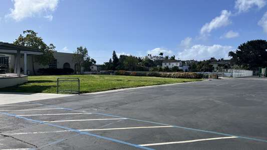 Loma Portal Elementary Grass Area near Lunch Tables in San Diego