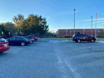 Lake Hills Elementary School Parking Lot - Front in Howey-In-The-Hills