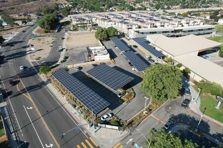 Cortez Math & Science Magnet Parking Lot in Pomona