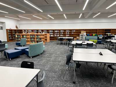 Fossil Hill Middle School Library in Fort Worth