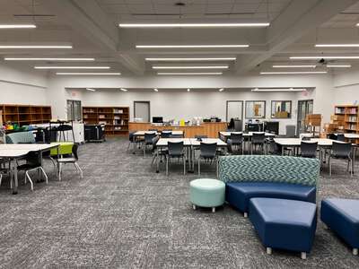 Fossil Hill Middle School Library in Fort Worth