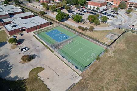 New Tech High School at BF Darrell Synthetic Outdoor Basketball Court in Dallas