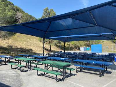 Central Elementary School Lunch Area - Blue Tables in Belmont