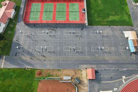 Monterey Trail High School Outdoor Basketball Courts in Elk Grove
