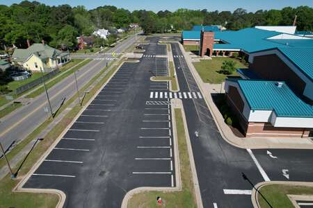 Selma Elementary School Parking Lot - Front in Selma