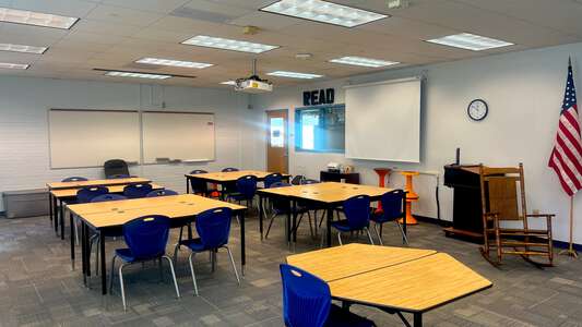 The Alva School Library in Alva