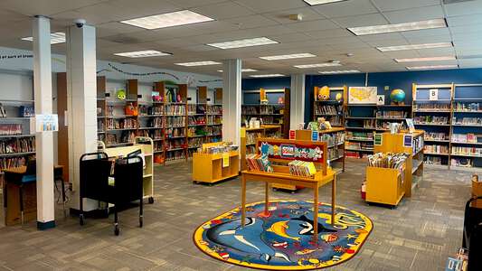 The Alva School Library in Alva