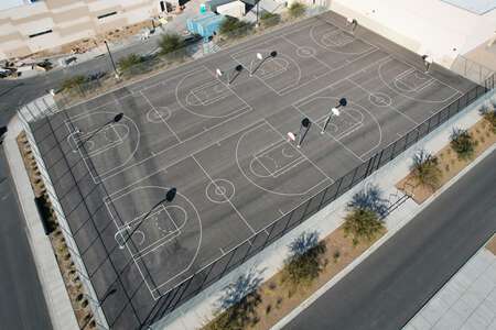 Southeast Career and Technical Academy Outdoor Basketball Courts in Las Vegas