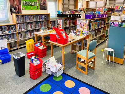 Eagleview Elementary School Library in Thornton