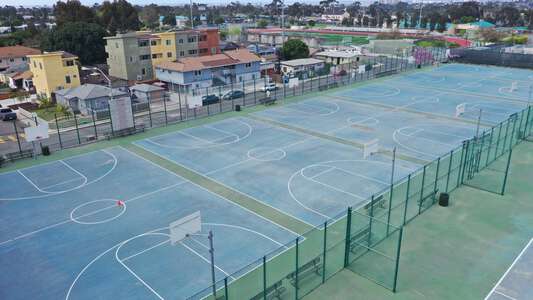 Lincoln High School Outdoor Basketball Courts in San Diego