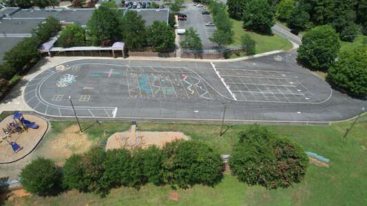 Crown Point Elementary School Parking Lot - Side in Matthews 2