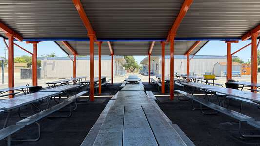 West Orange Elementary School Outdoor Lunch Tables in Orange