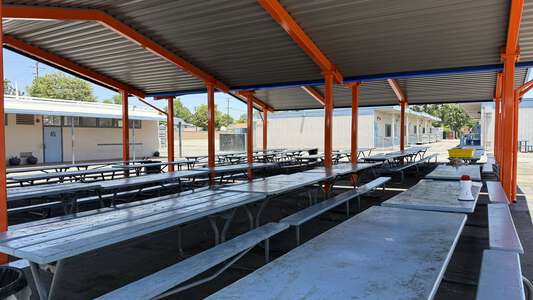 West Orange Elementary School Outdoor Lunch Tables in Orange