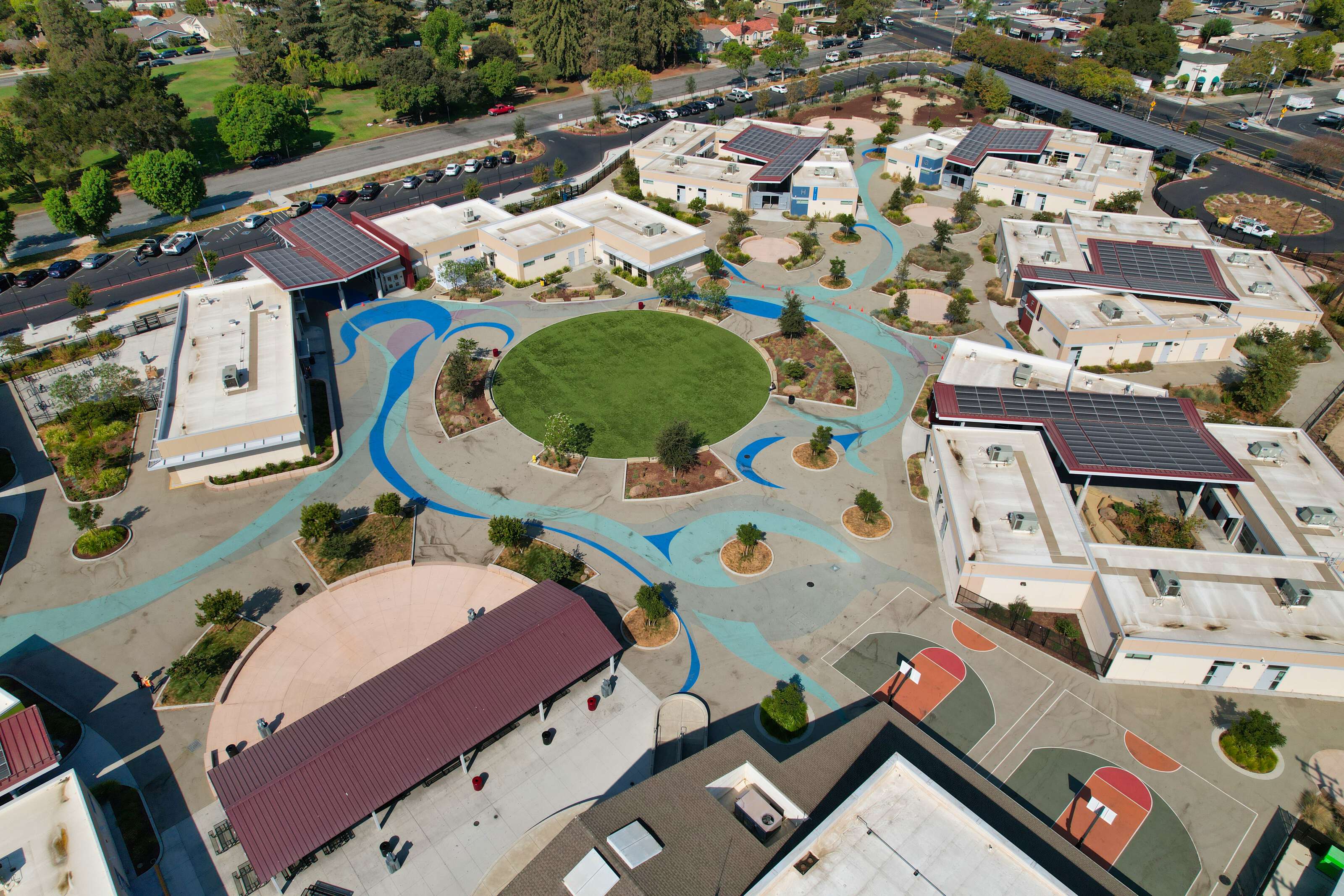 Brownell Middle School Quad in Gilroy California - General outdoor area for outdoor events.