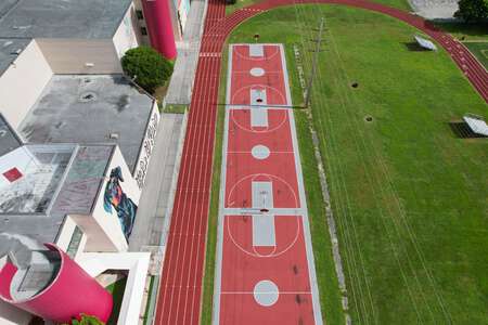 Miami Edison Senior High School in Miami Florida - Outdoor Basketball Courts Slideshow Image 1